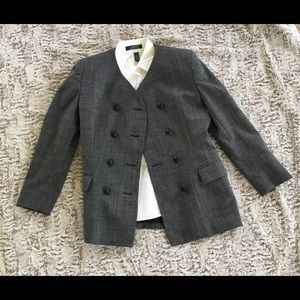 Jones New York 90s Blazer 100% Wool 4P Charcoal